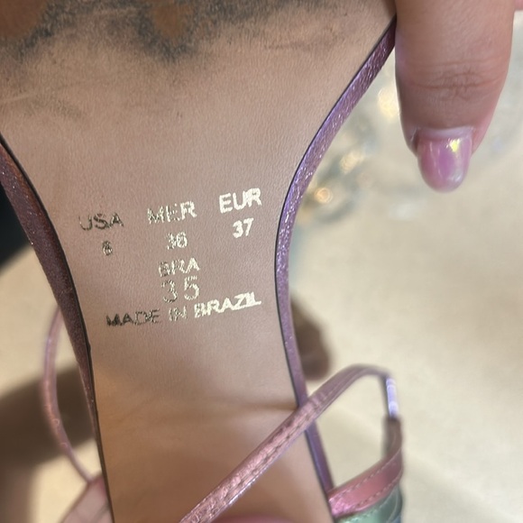 Metallic MS Purple Strappy Women's Sandals 6 - Picture 4 of 8